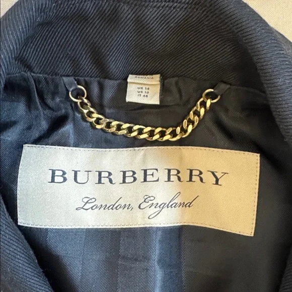 Burberry Black Blazer with Button Detail